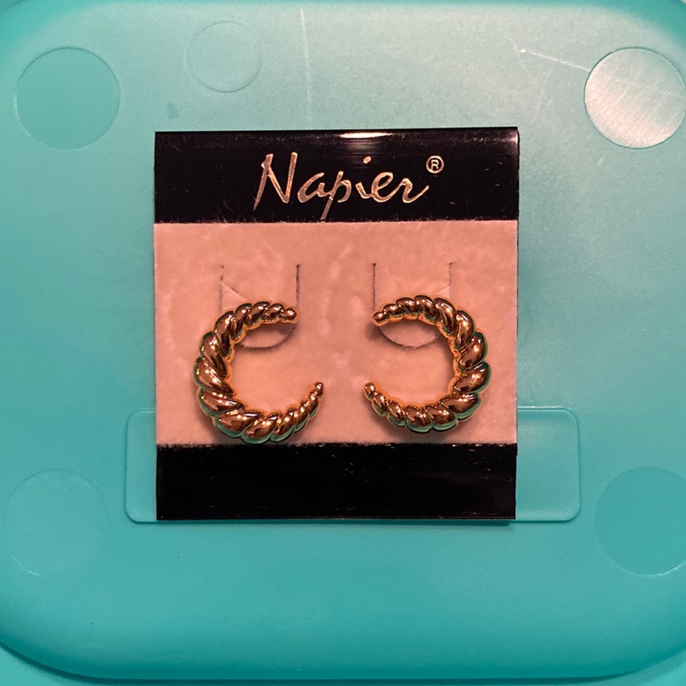 Napier gold 3/4 inch pierced earrings
